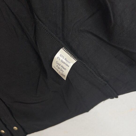 Testimony Los Angeles Cardigan Womens Small Black Drape Open Studded Jacket Y2K - Picture 5 of 12